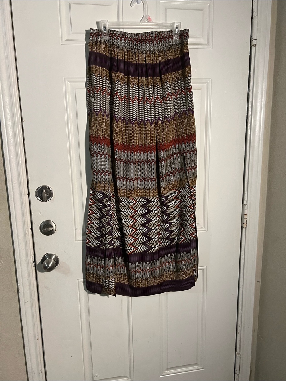 Worthington Purple and Rust Patterned Maxi Skirt